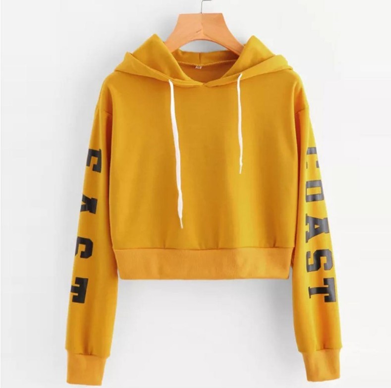 Letter printed hooded sweater