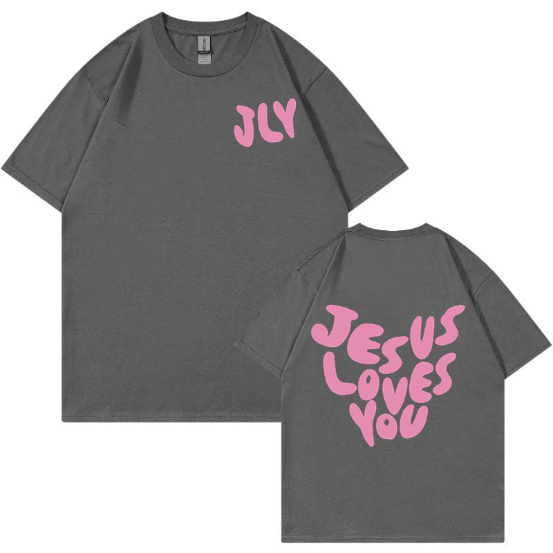 Letter Printing Personalized Design Short Sleeve Women