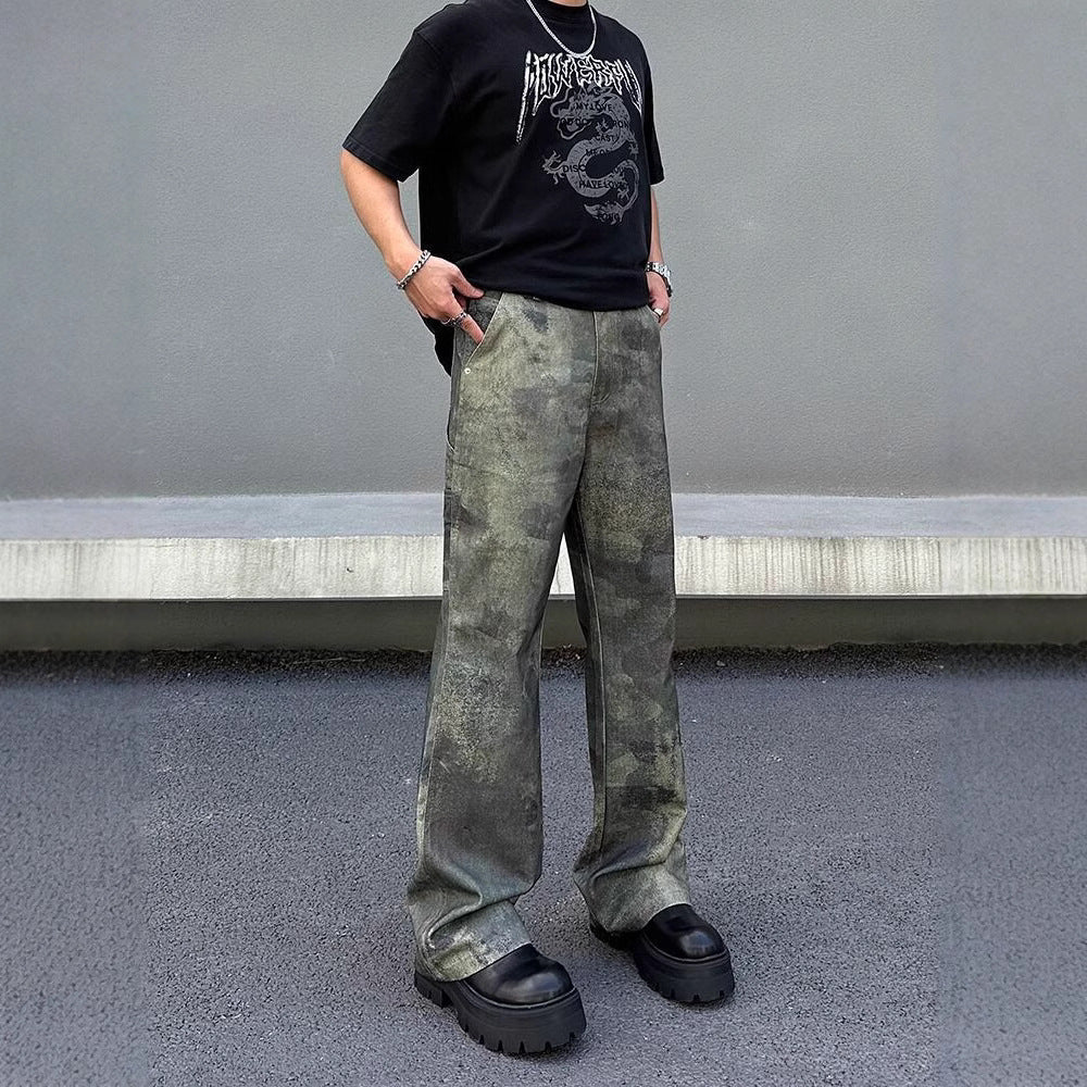 Retro Digital Direct Injection Camouflage Jeans Men's Fashion