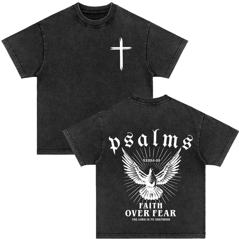 Retro Christ print Short-sleeved Shirt