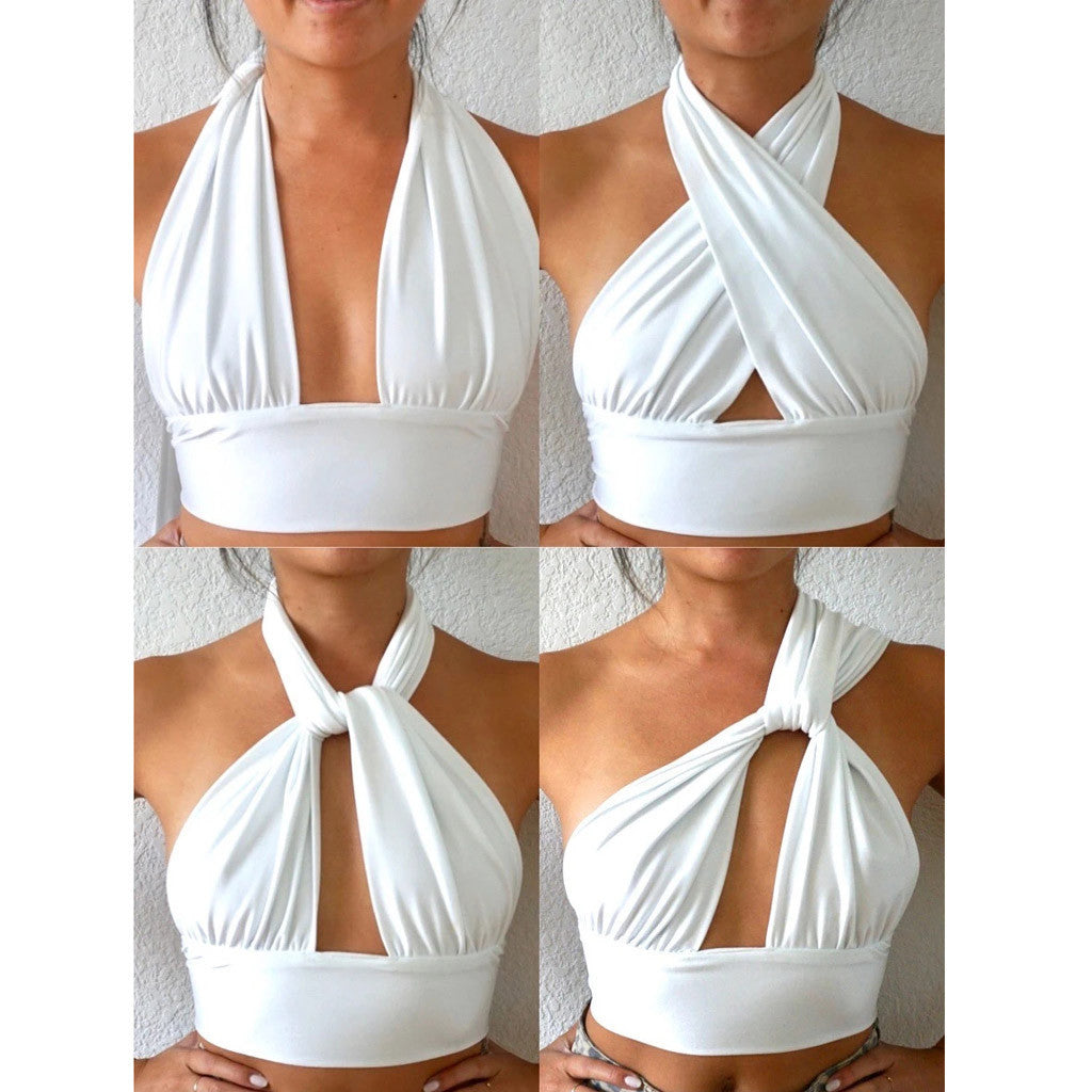 Women Halter Neck Backless Shirt