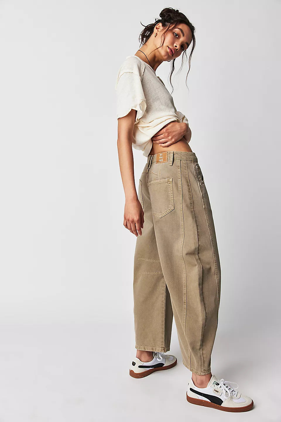 Women Casual Baggy Mid Waist Denim Jeans