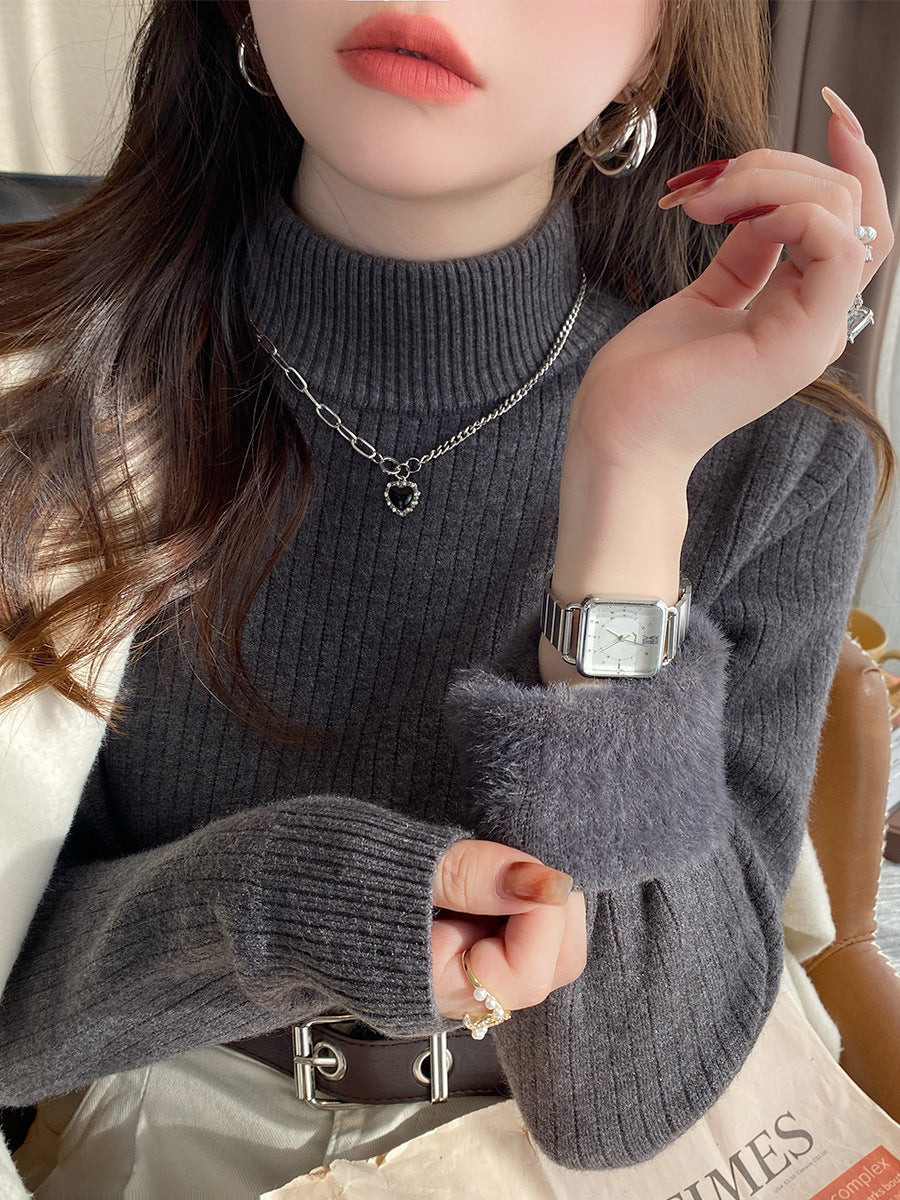 Velvet Padded Sweater Women's Autumn And Winter Knitted