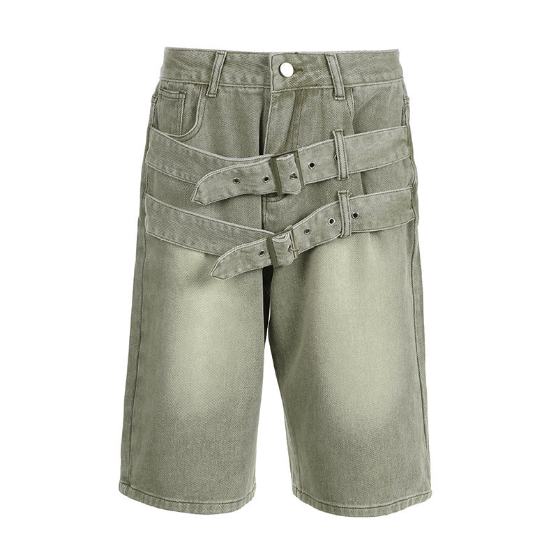 Buckle Washed Cropped Pants
