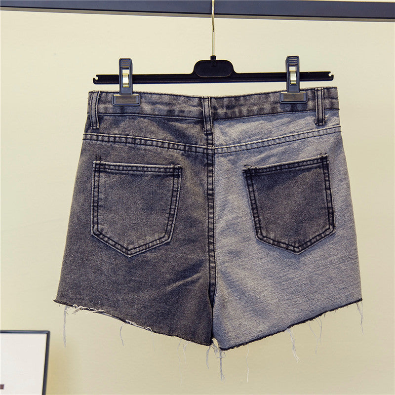 "Keep Pushin" Denim Shorts For Women