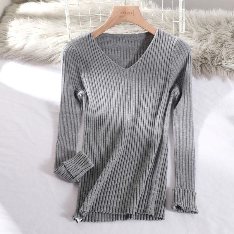 Knitted base sweater slim fit warm pullover top