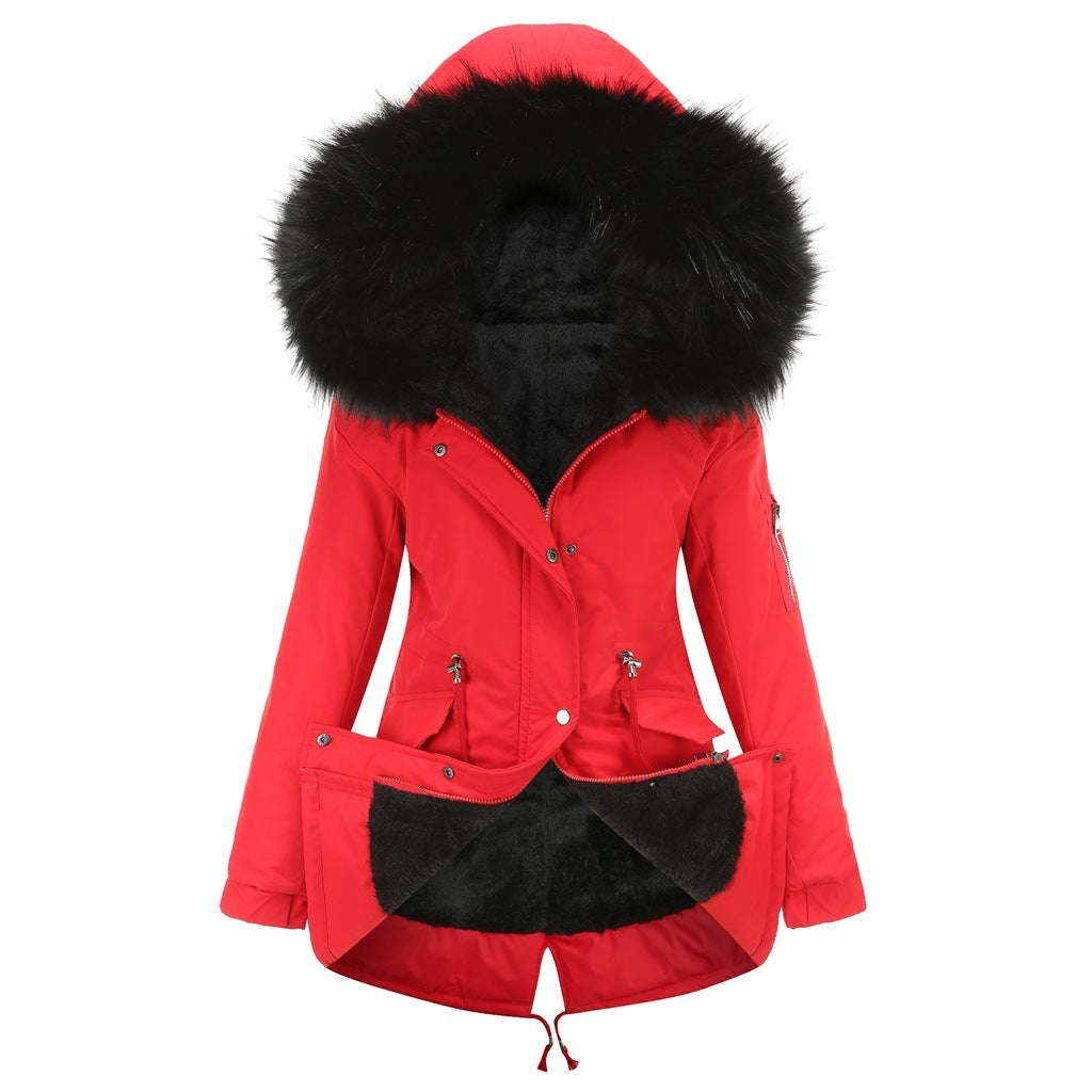 Mid-length Cotton-padded Hooded Coat