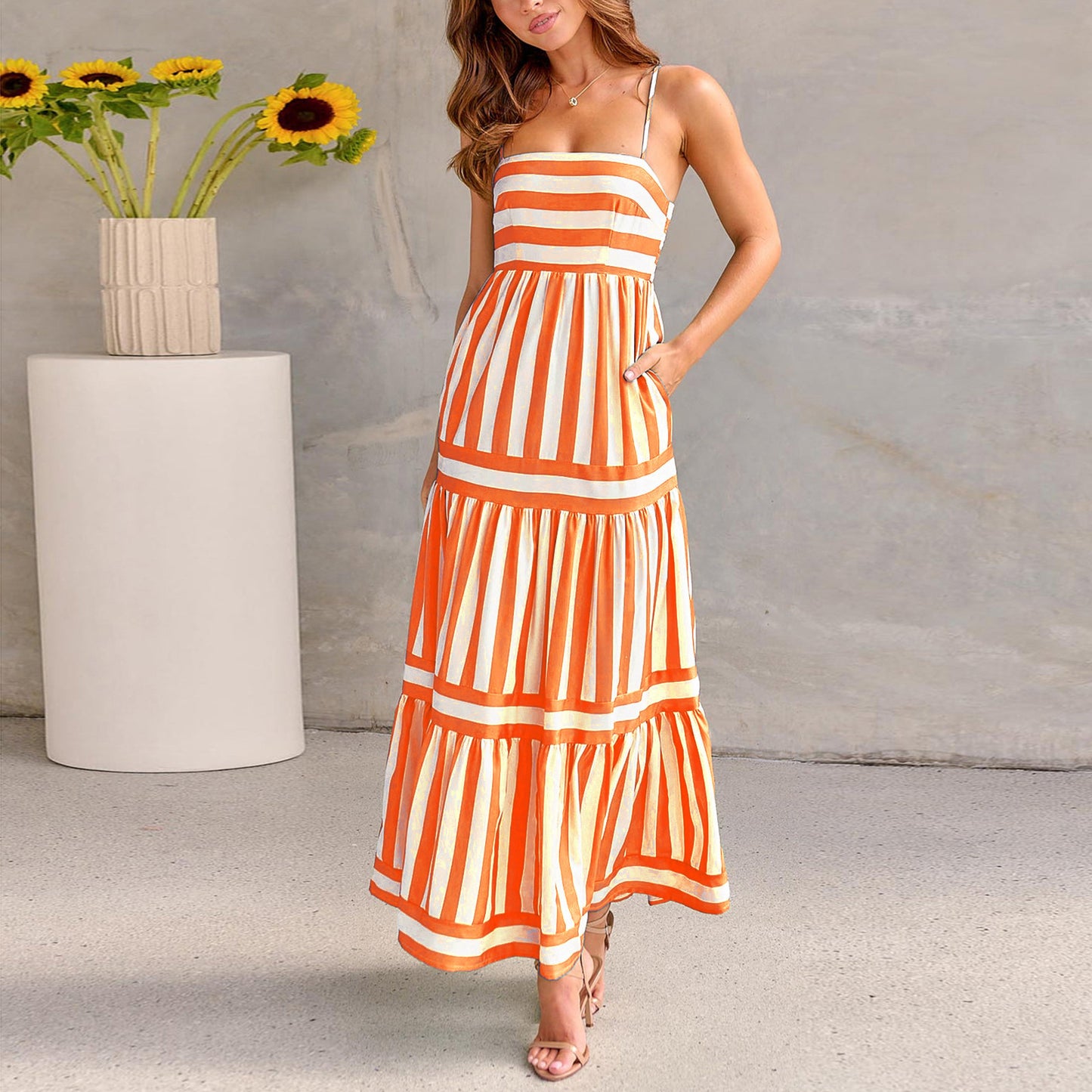 Summer Striped Printed Dress