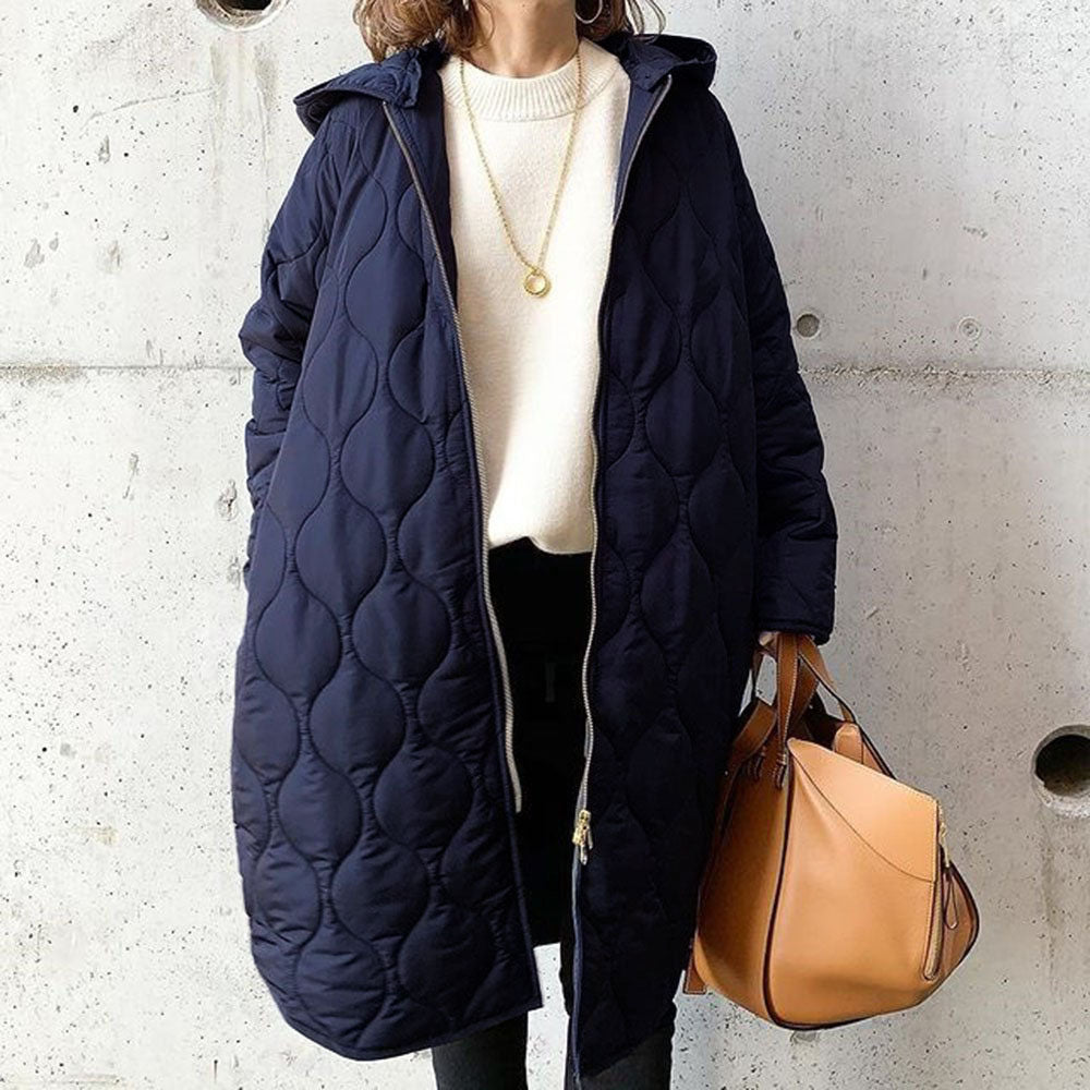 Women's Asymmetric Diamond Check Cotton Jacket