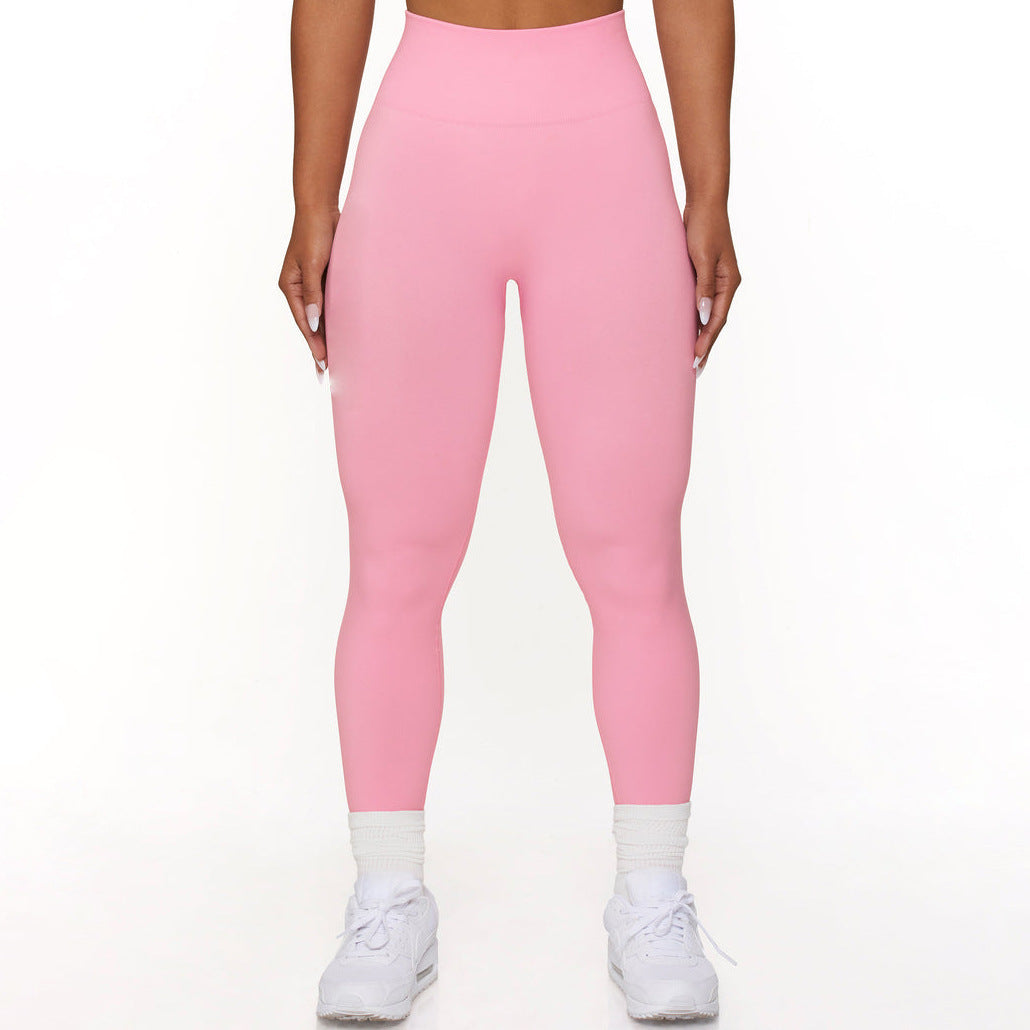 Seamless Solid Color Knitted High Elastic Sports Yoga Wear