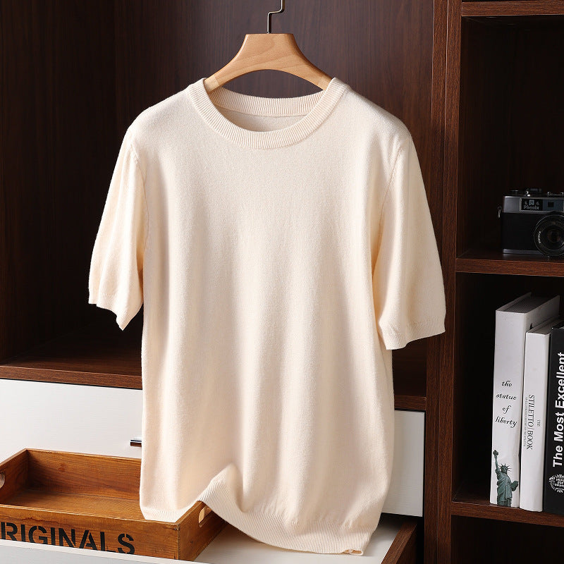 Round Neck Thin Casual T-shirt Knitwear