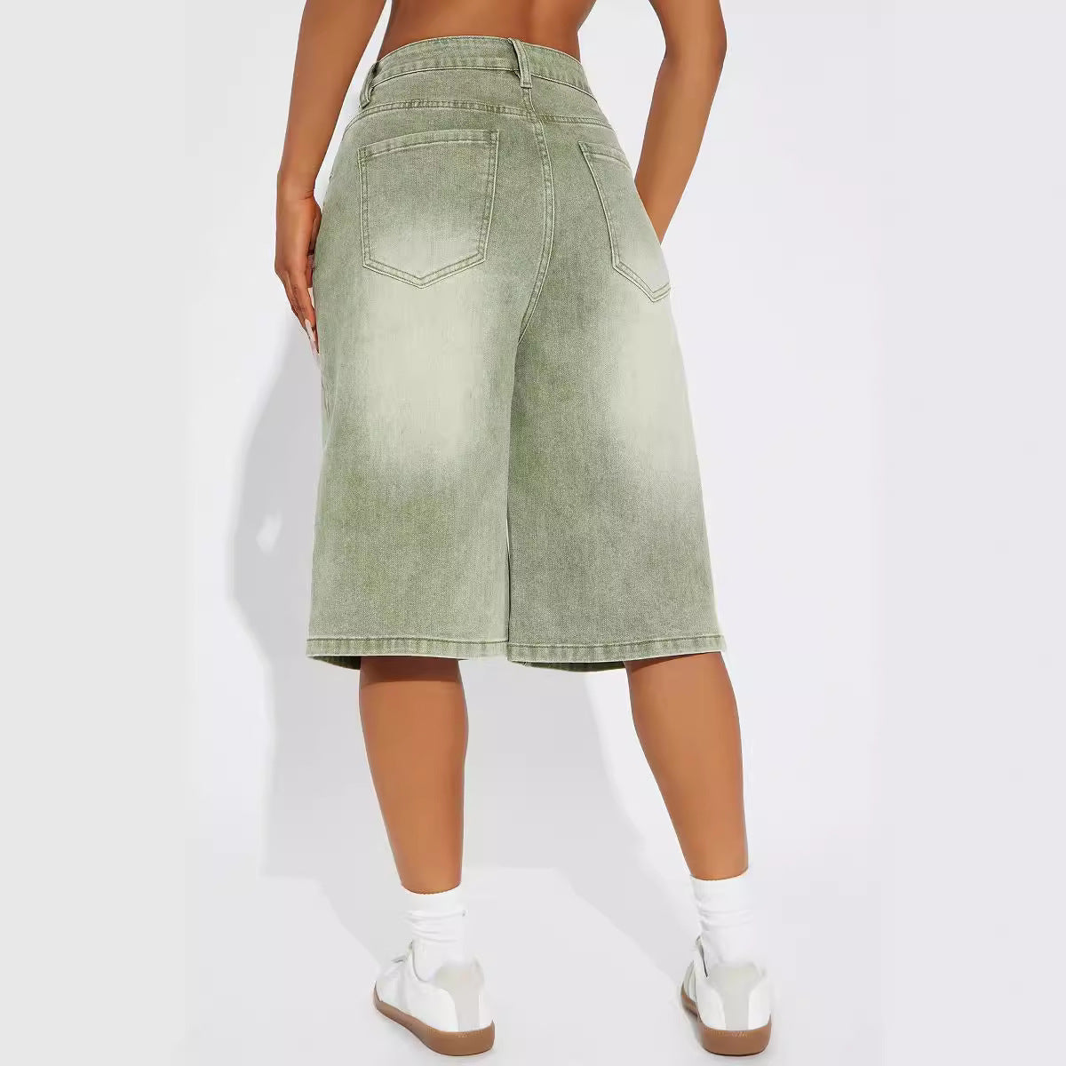 Buckle Washed Cropped Pants