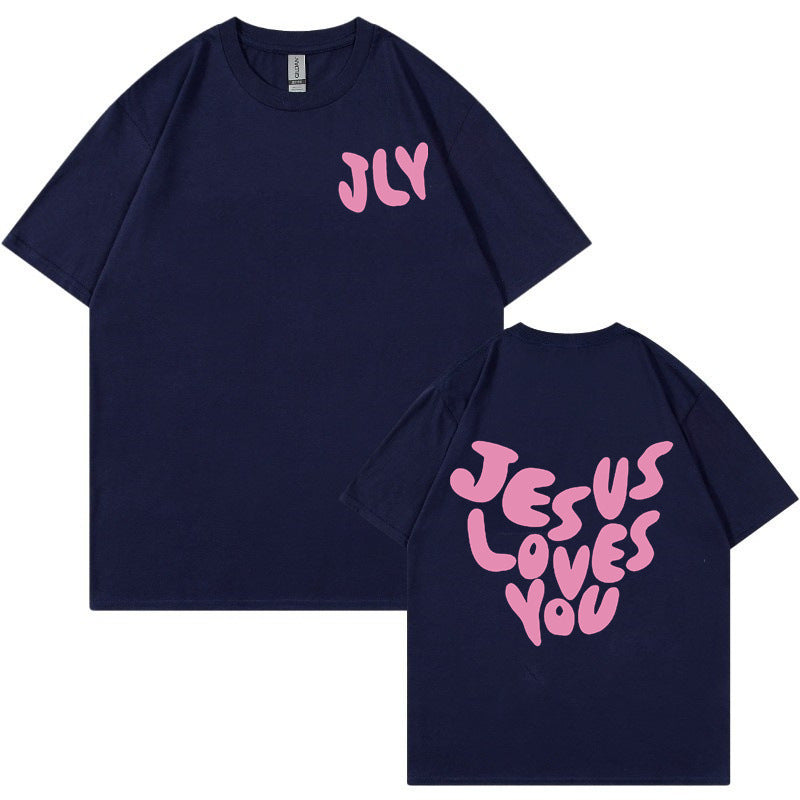 Letter Printing Personalized Design Short Sleeve Women