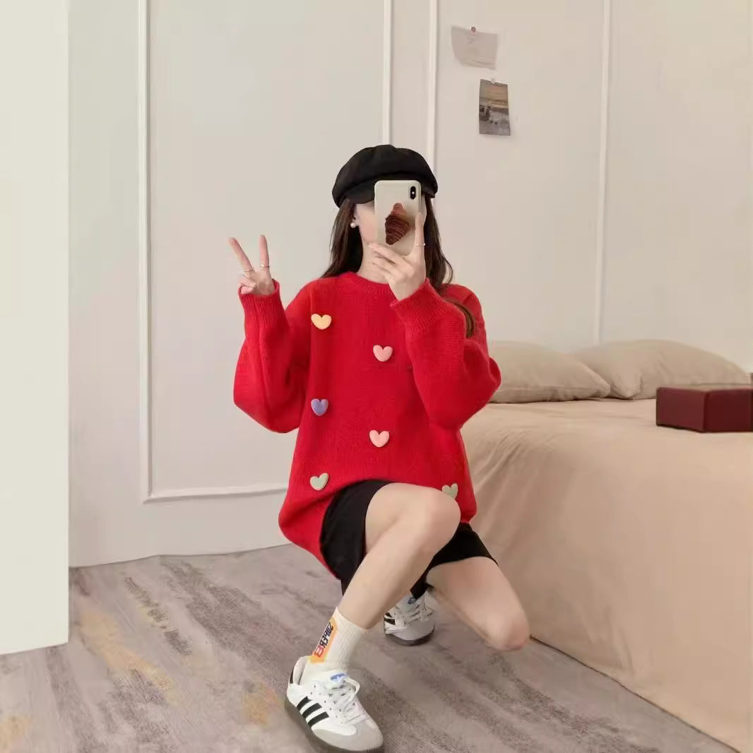 Loose And Sweet Knitted Sweater Pullover Autumn And Winter New