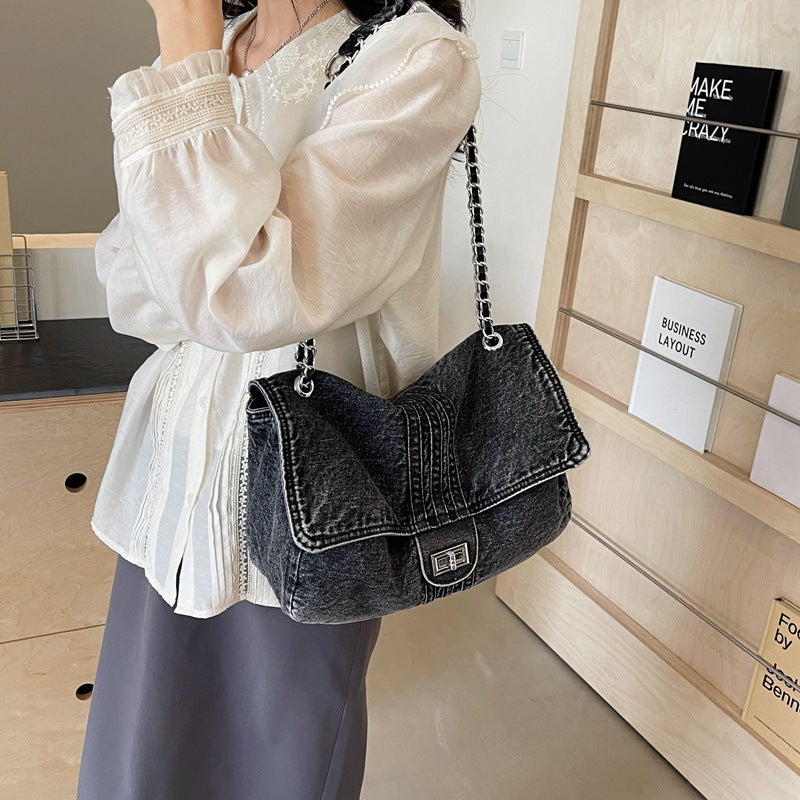 Large Denim Tote Bag