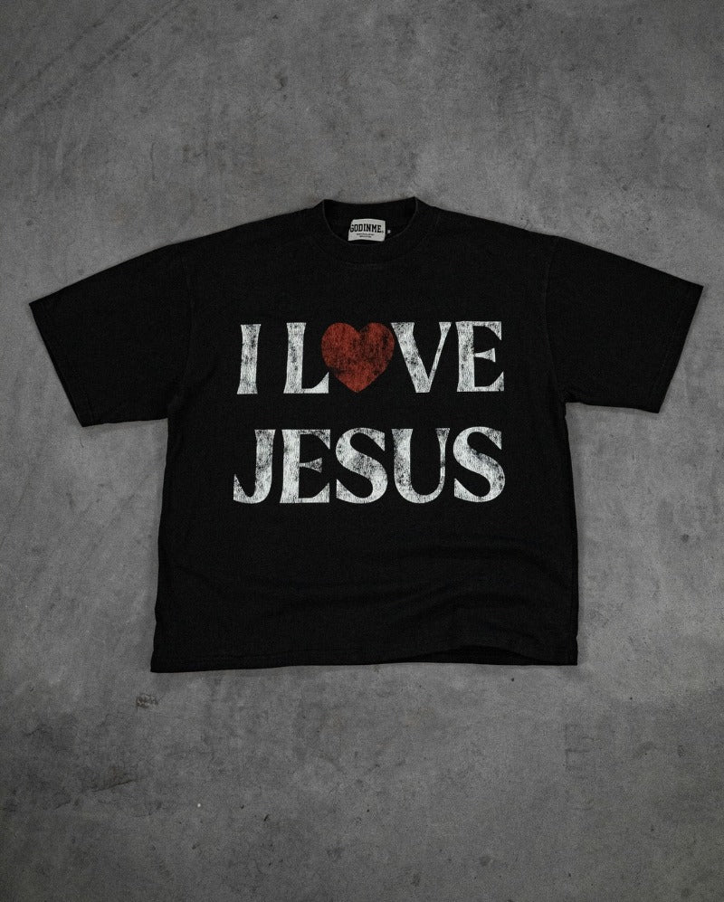 Streetwear Retro "I love Jesus" Printed shirts