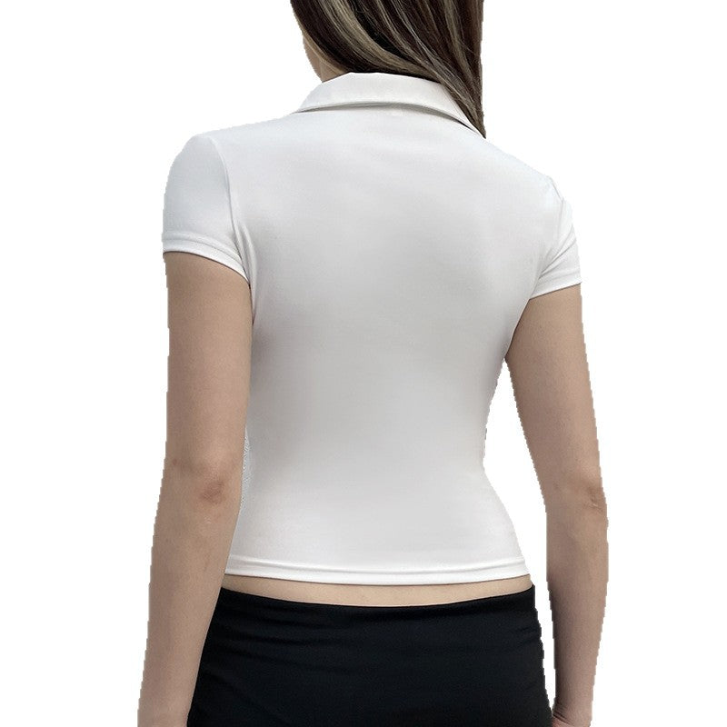 Solid Color Pullover Short Sleeve Shirt