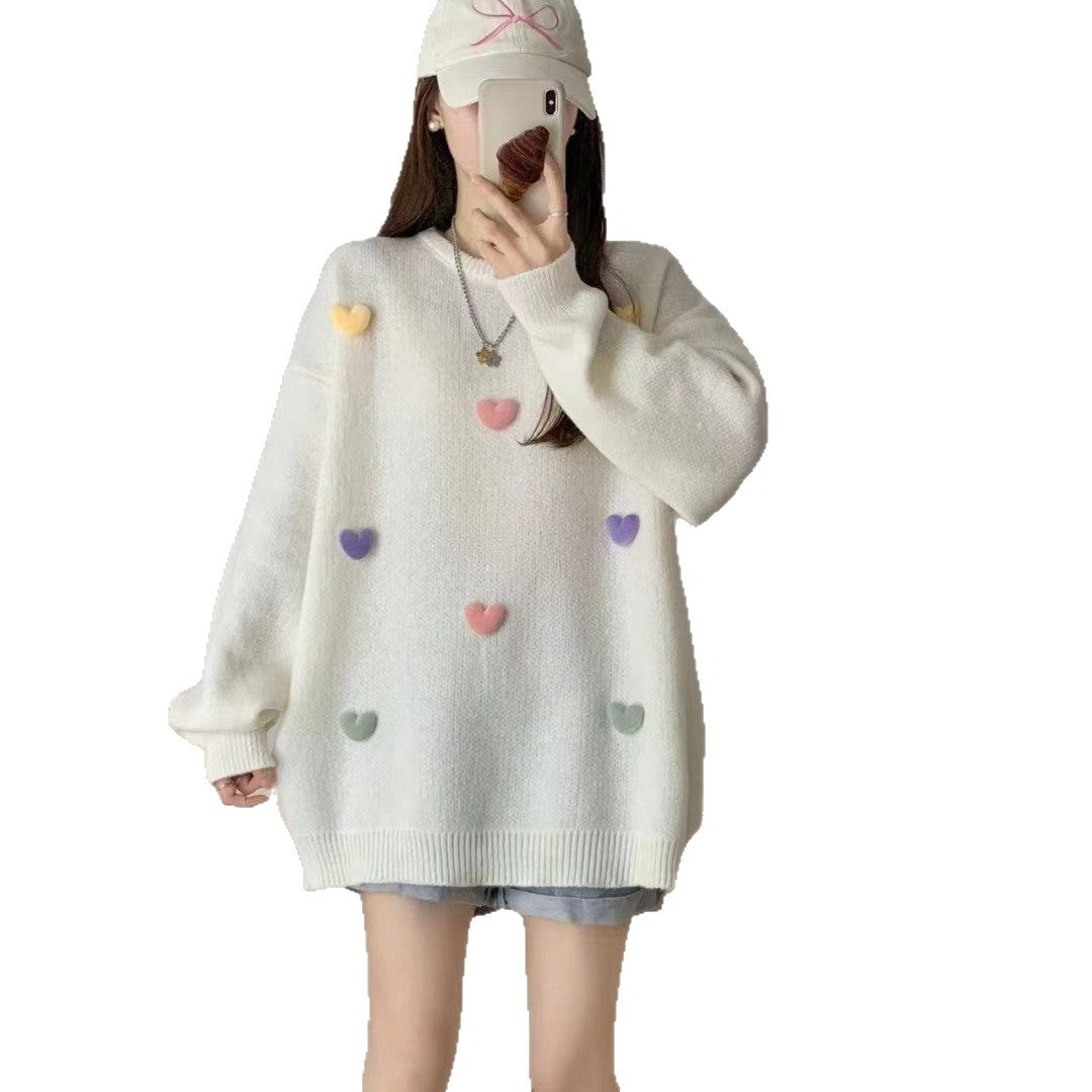 Loose And Sweet Knitted Sweater Pullover Autumn And Winter New