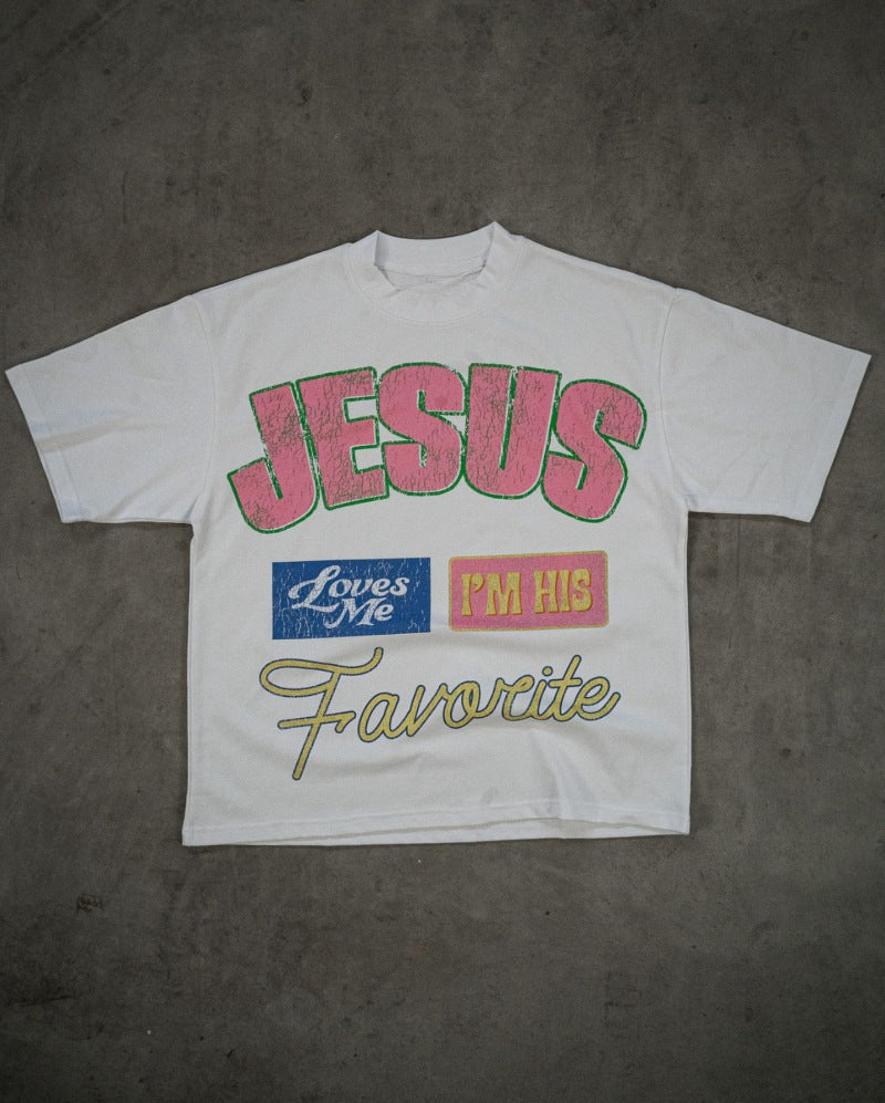 Streetwear Retro "I love Jesus" Printed shirts
