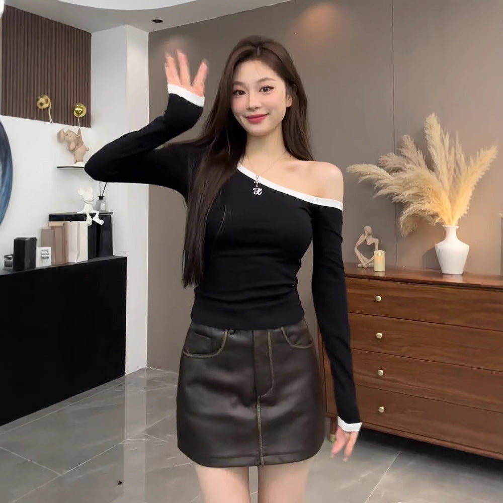 Women's Long-sleeved Off-shoulder Top