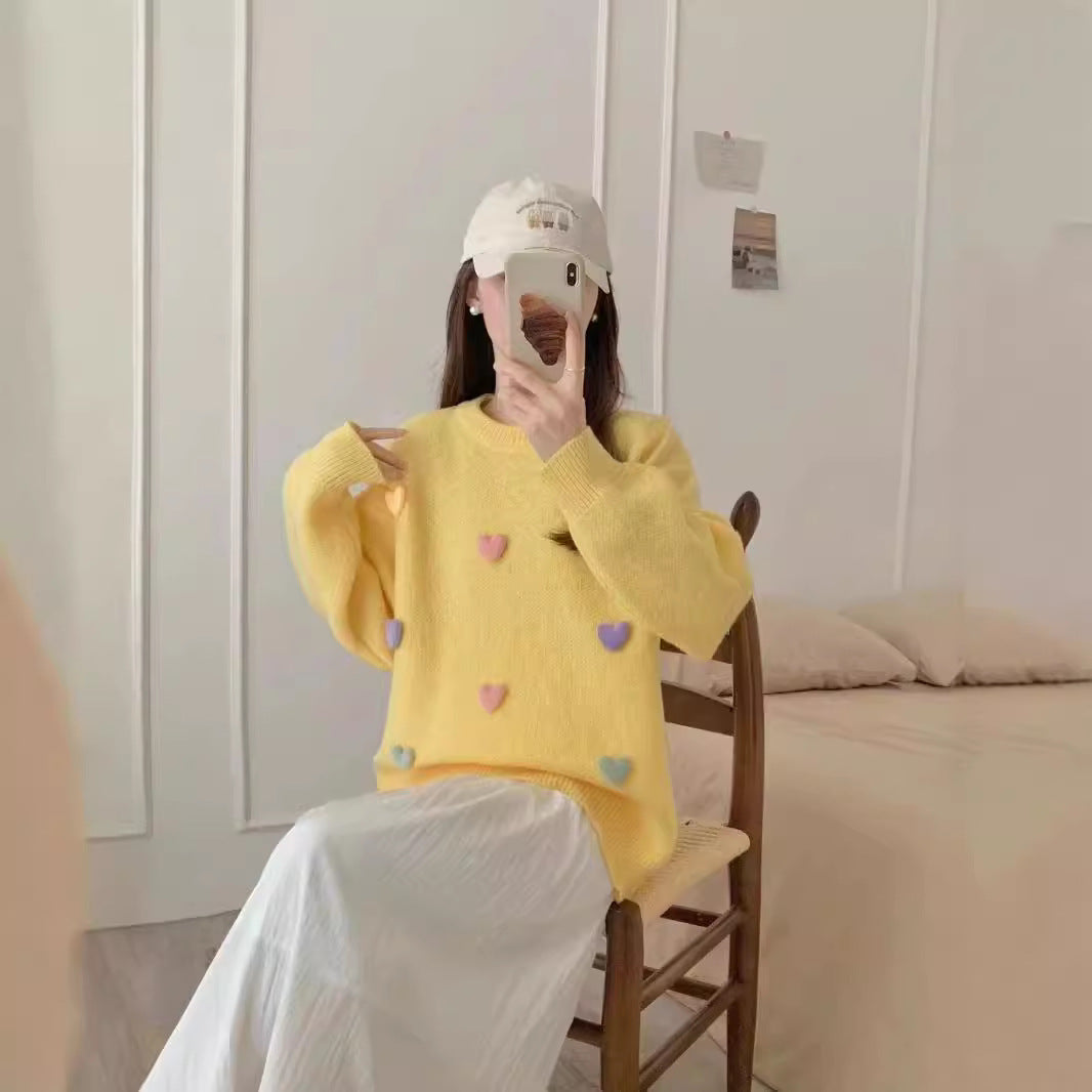 Loose And Sweet Knitted Sweater Pullover Autumn And Winter New