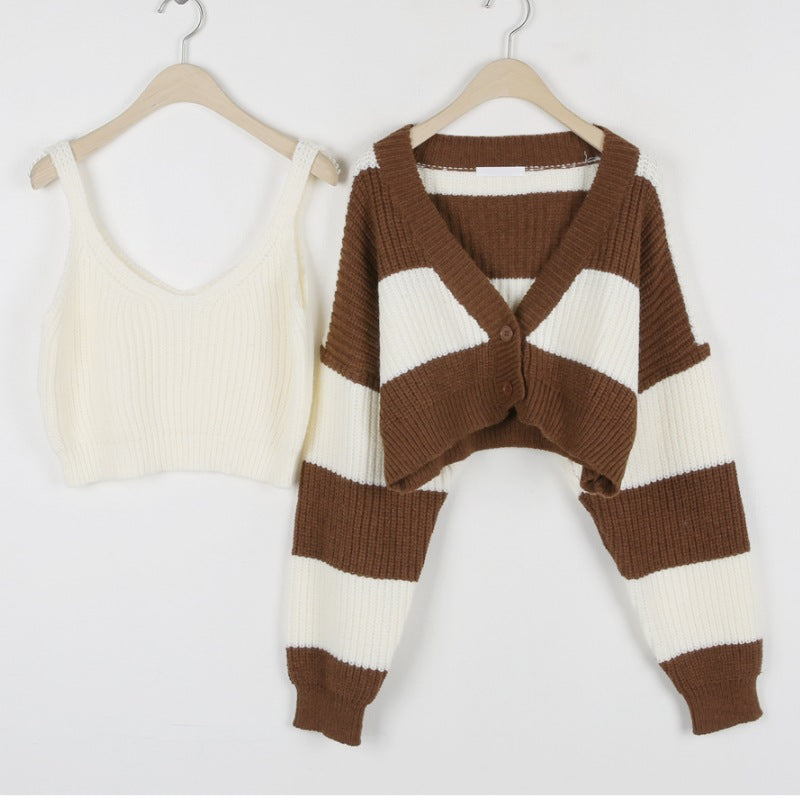 Women's Clothing Knitted Two-piece Sweater