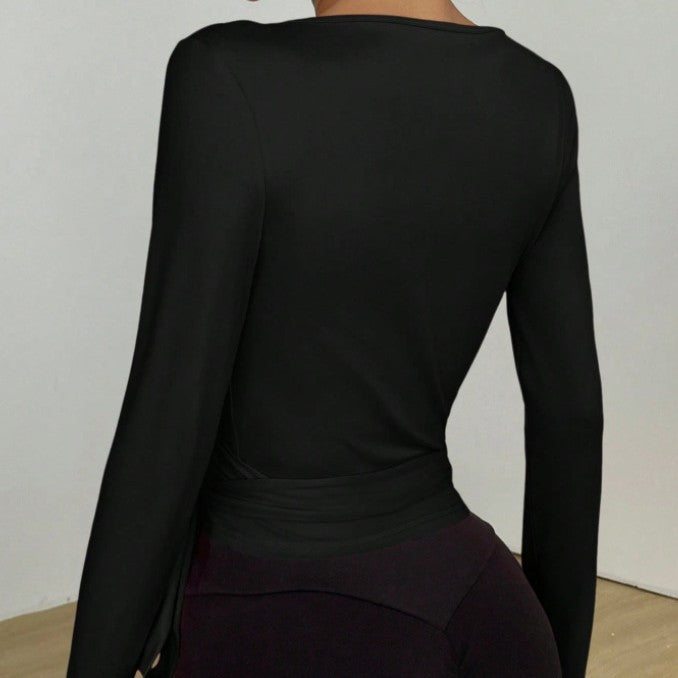 Lace-up Blouse Sports Top Women's Yoga Clothes