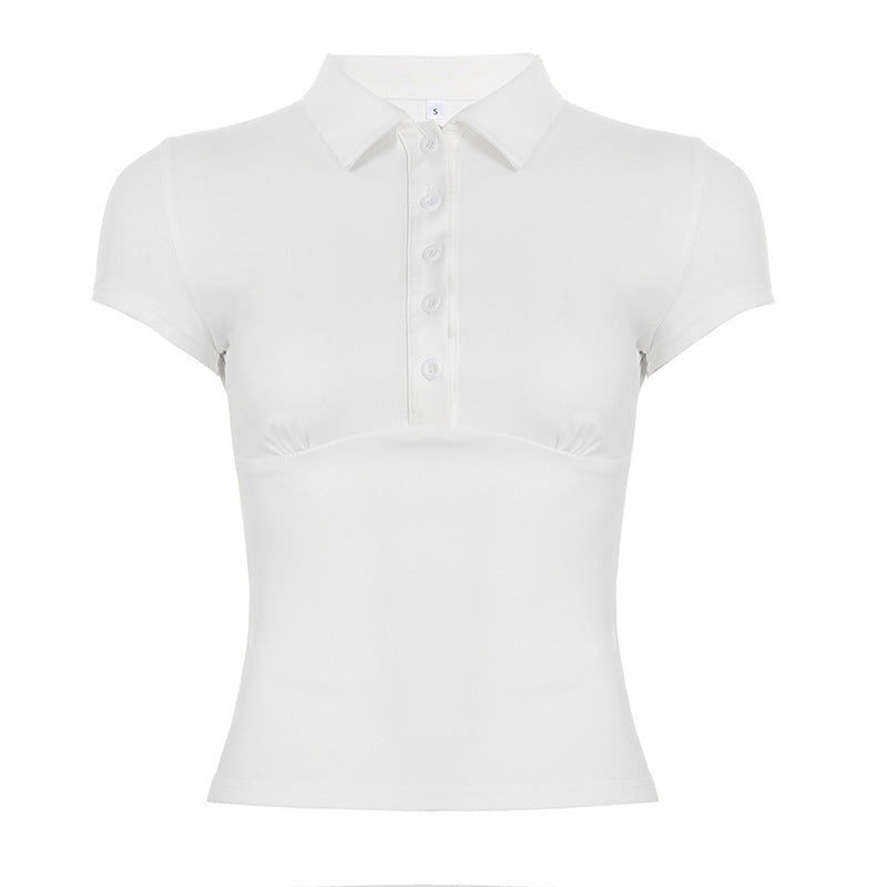Solid Color Pullover Short Sleeve Shirt
