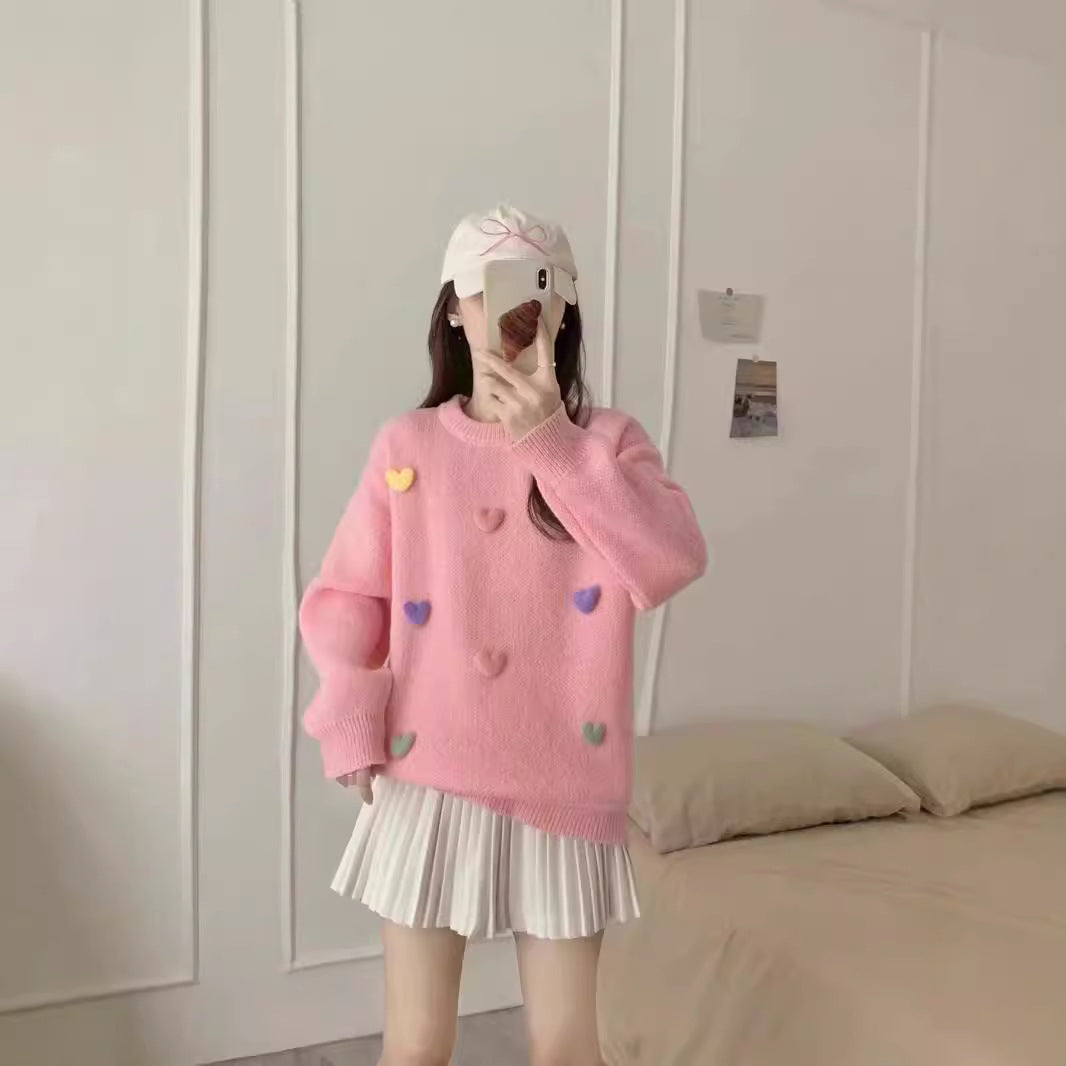 Loose And Sweet Knitted Sweater Pullover Autumn And Winter New