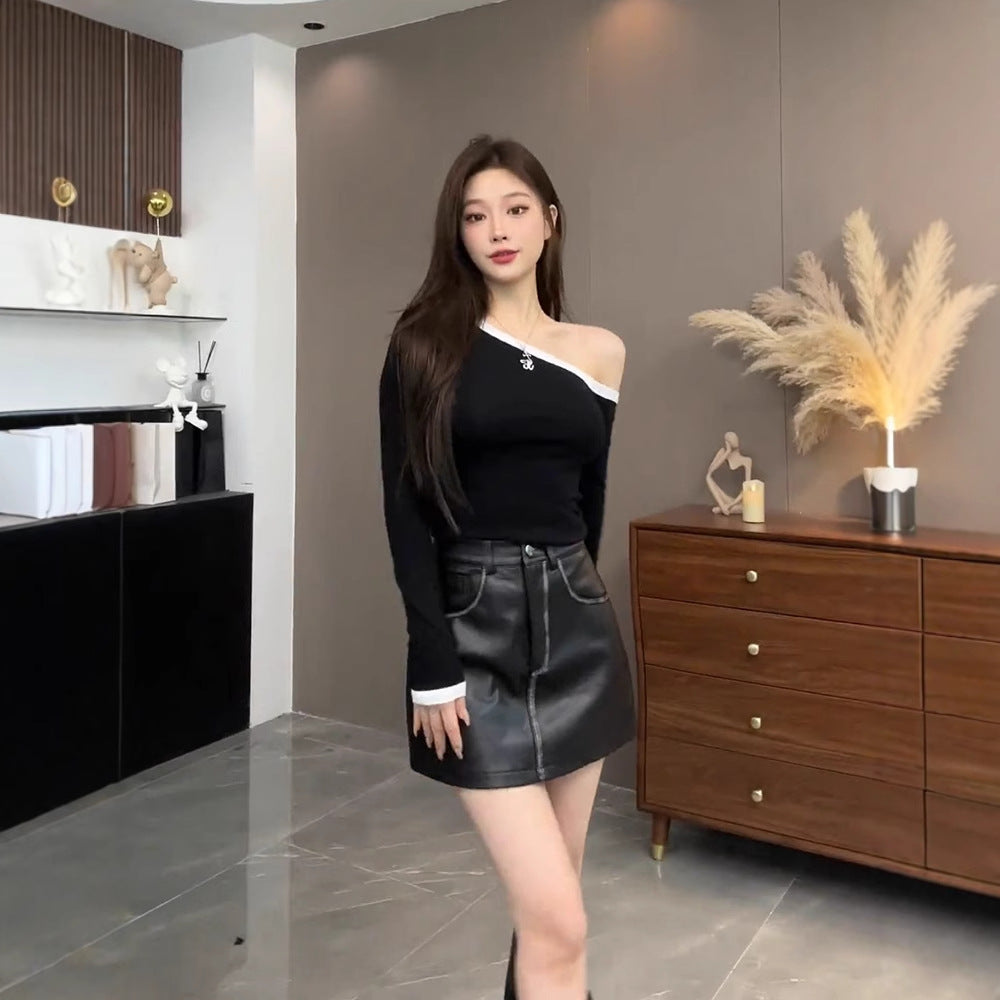 Women's Long-sleeved Off-shoulder Top