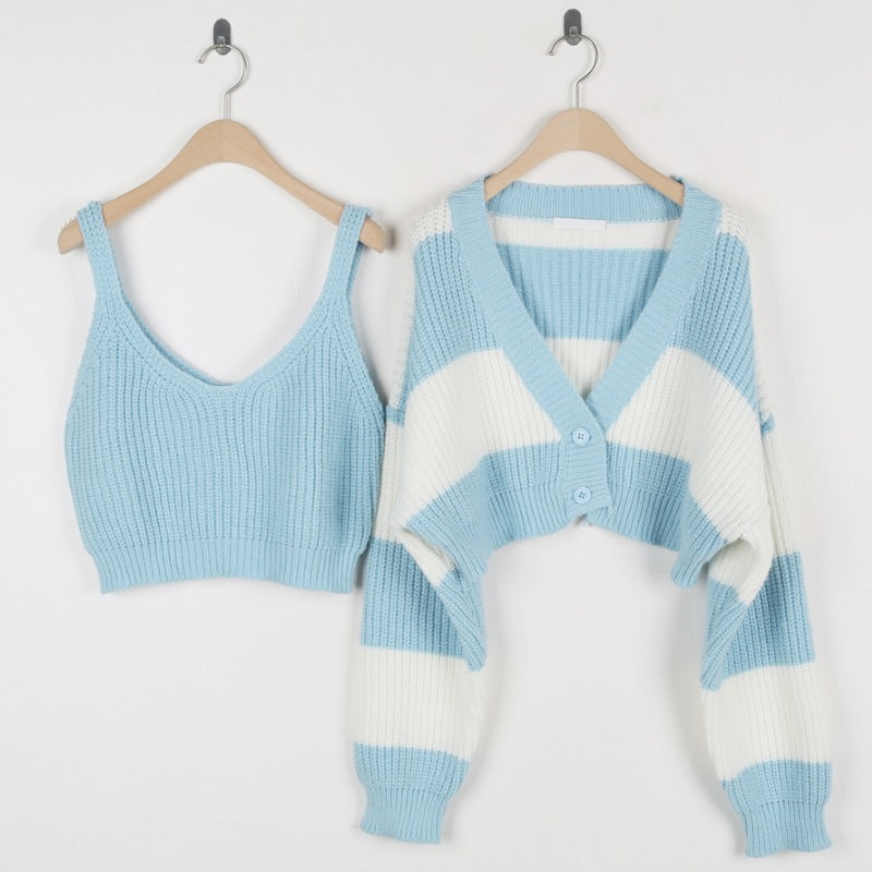 Women's Clothing Knitted Two-piece Sweater