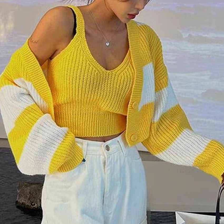 Women's Clothing Knitted Two-piece Sweater