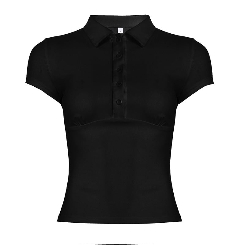 Solid Color Pullover Short Sleeve Shirt