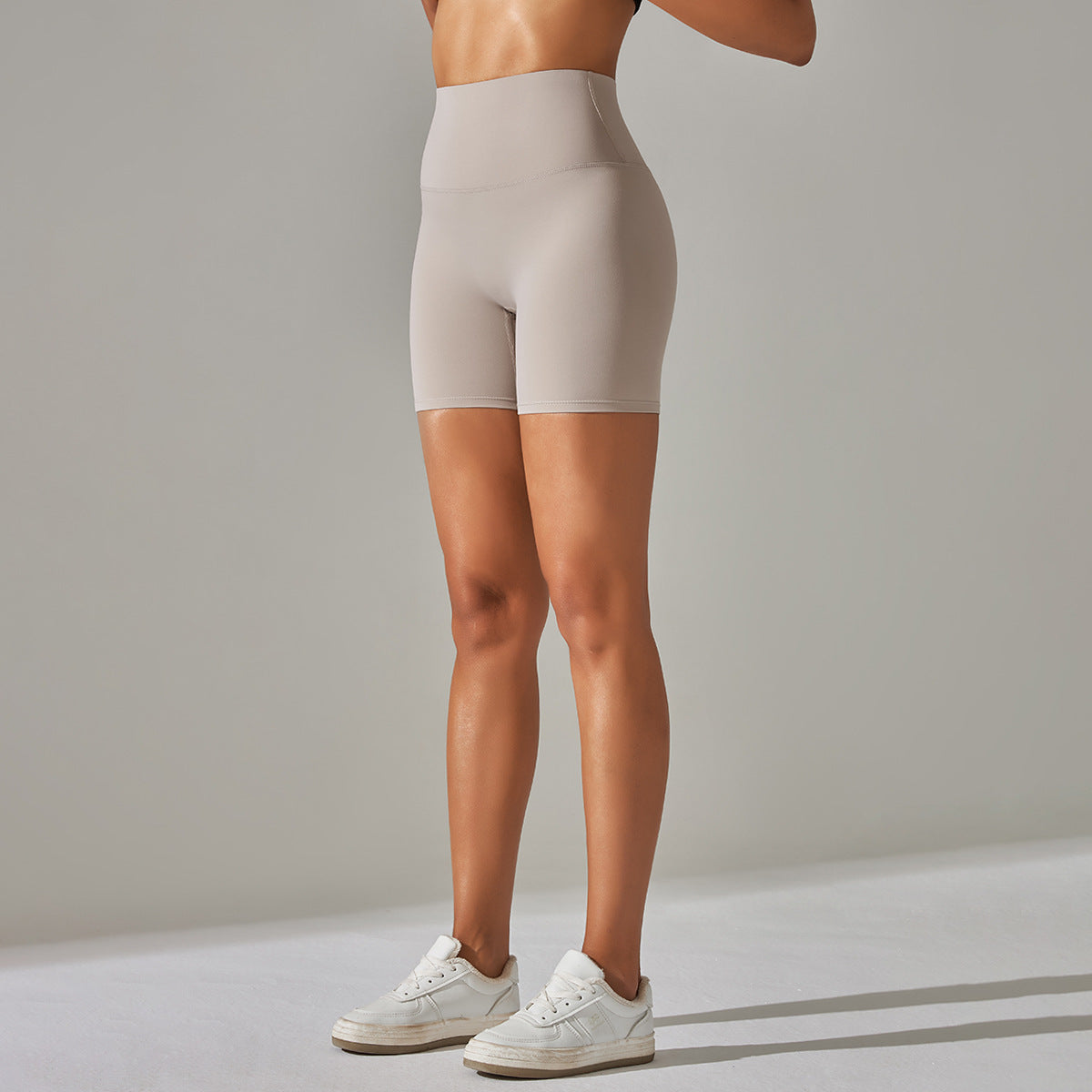 Women's Solid Color High Waist Fitness Shorts