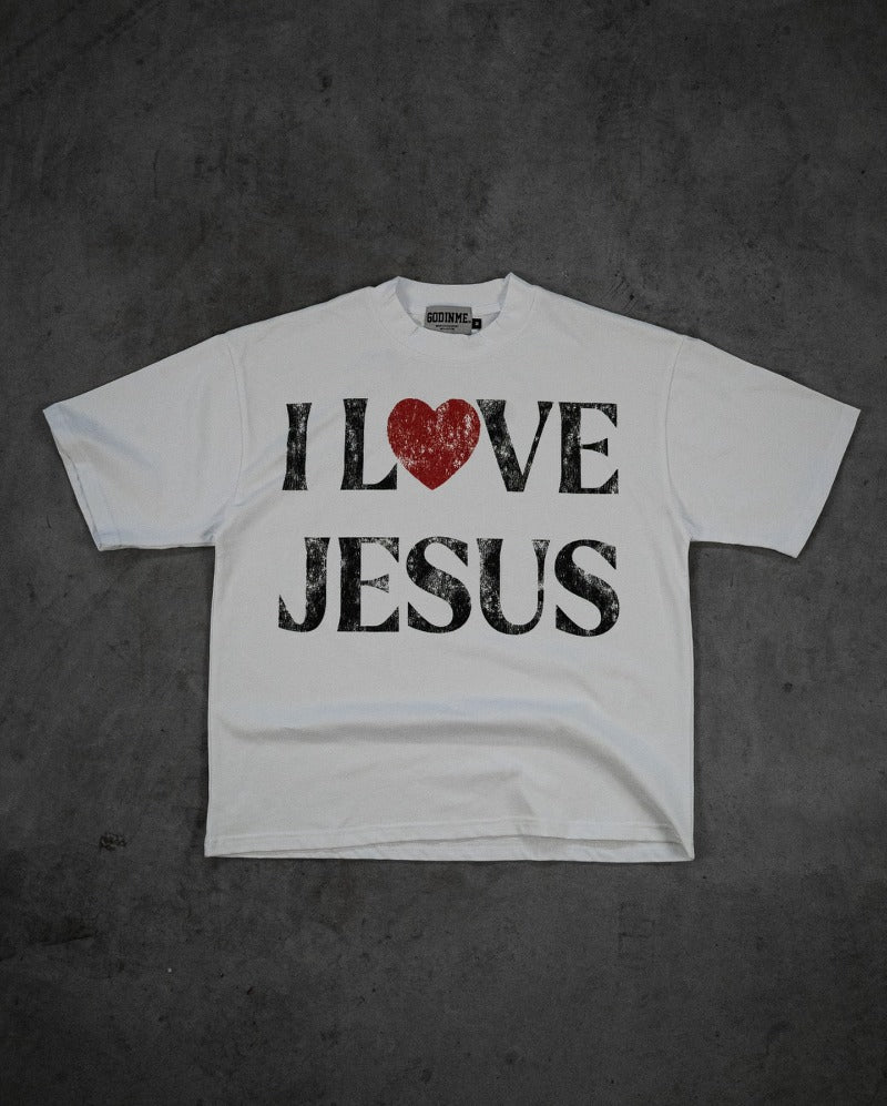 Streetwear Retro "I love Jesus" Printed shirts