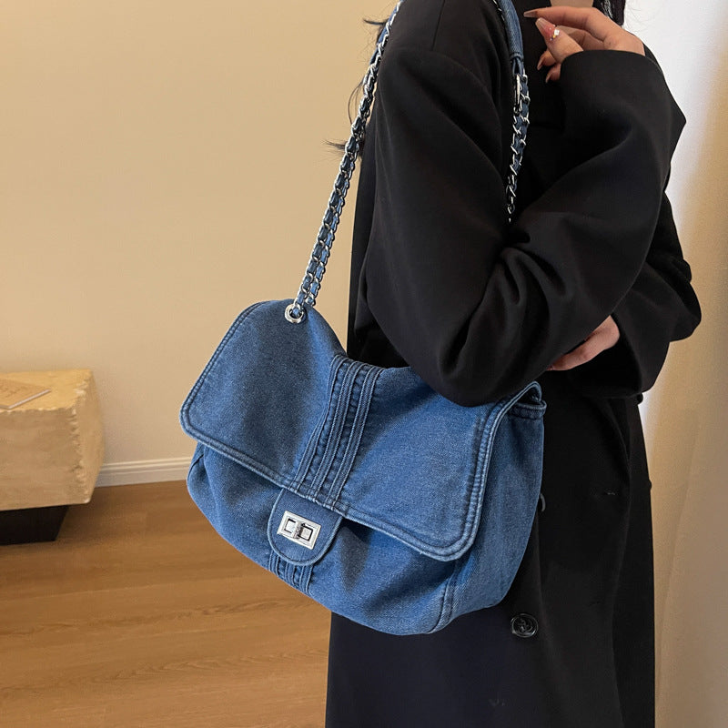 Large Denim Tote Bag