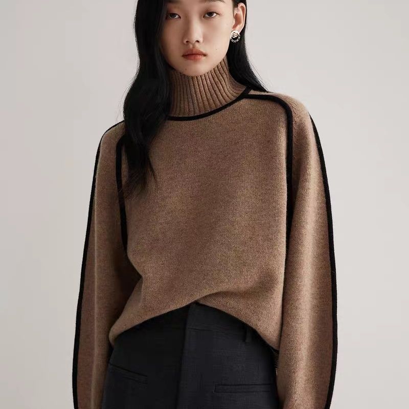 Autumn Half Turtleneck Sweater Fashion Knit Top Outerwear