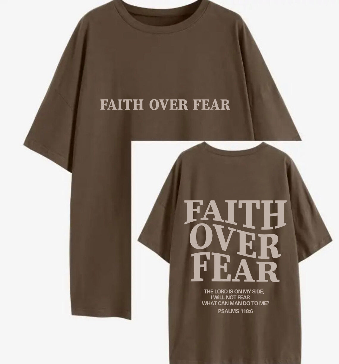 "Faith Over Fear" Letter Printed T-shirt Women's Fashion