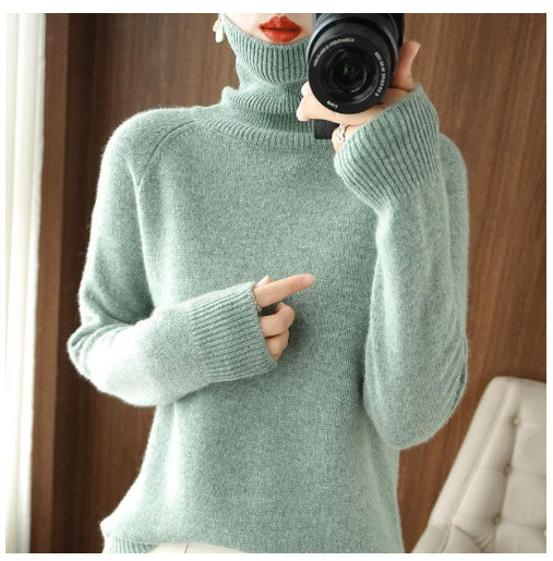 Women's Long-sleeved Bottoming Shirt Slim Slimming High Collar Sweater