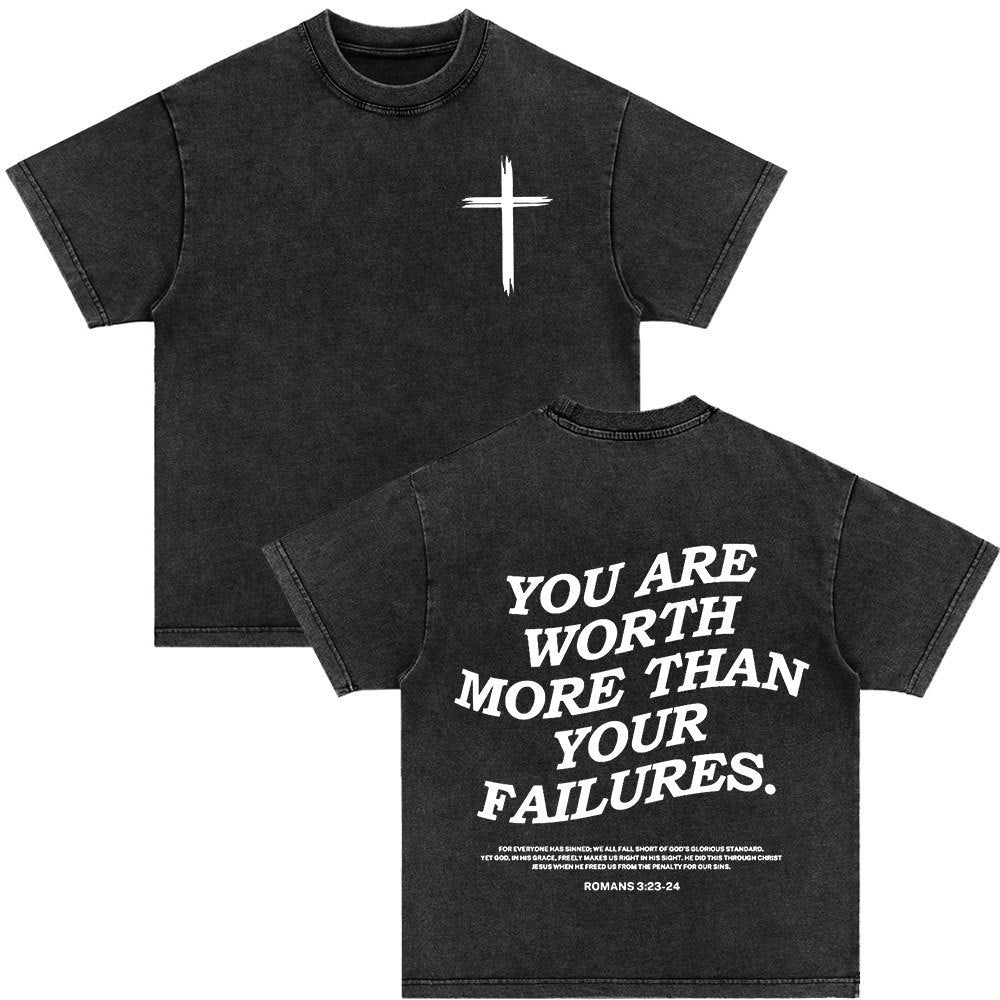 Retro Christ print Short-sleeved Shirt