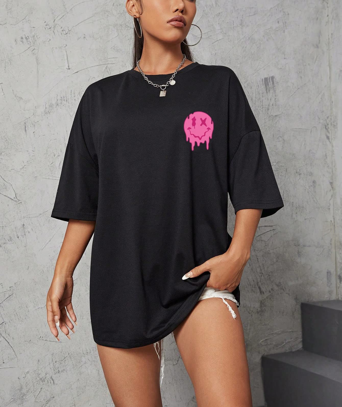 Trendy Loose Women's Short Sleeve