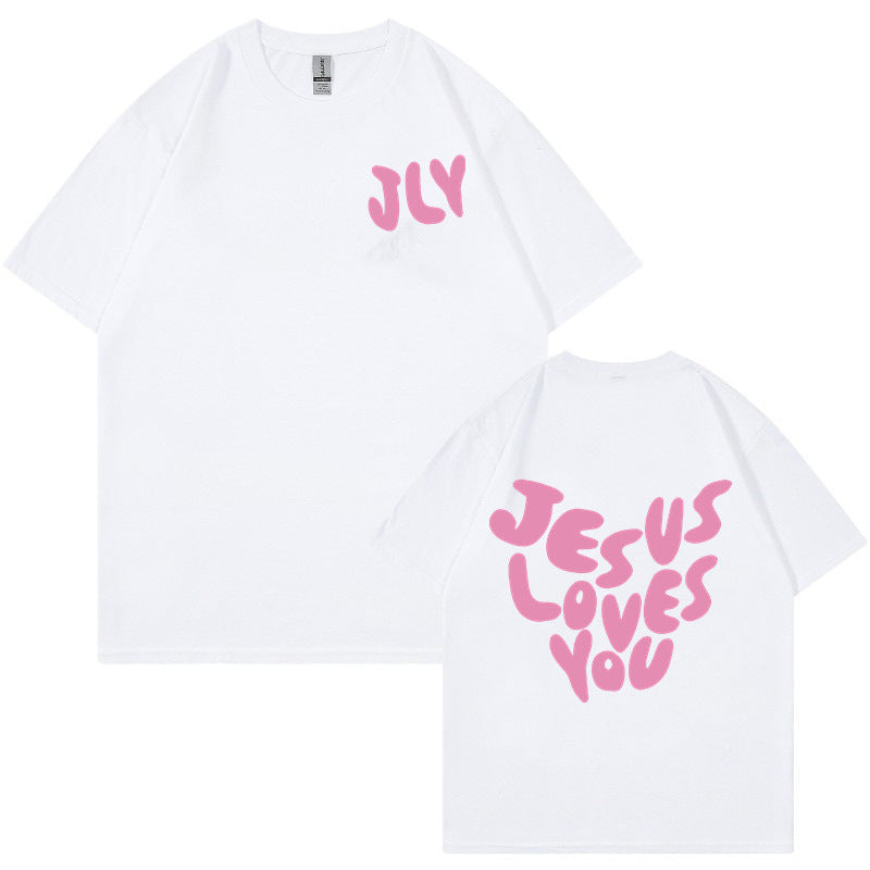 Letter Printing Personalized Design Short Sleeve Women