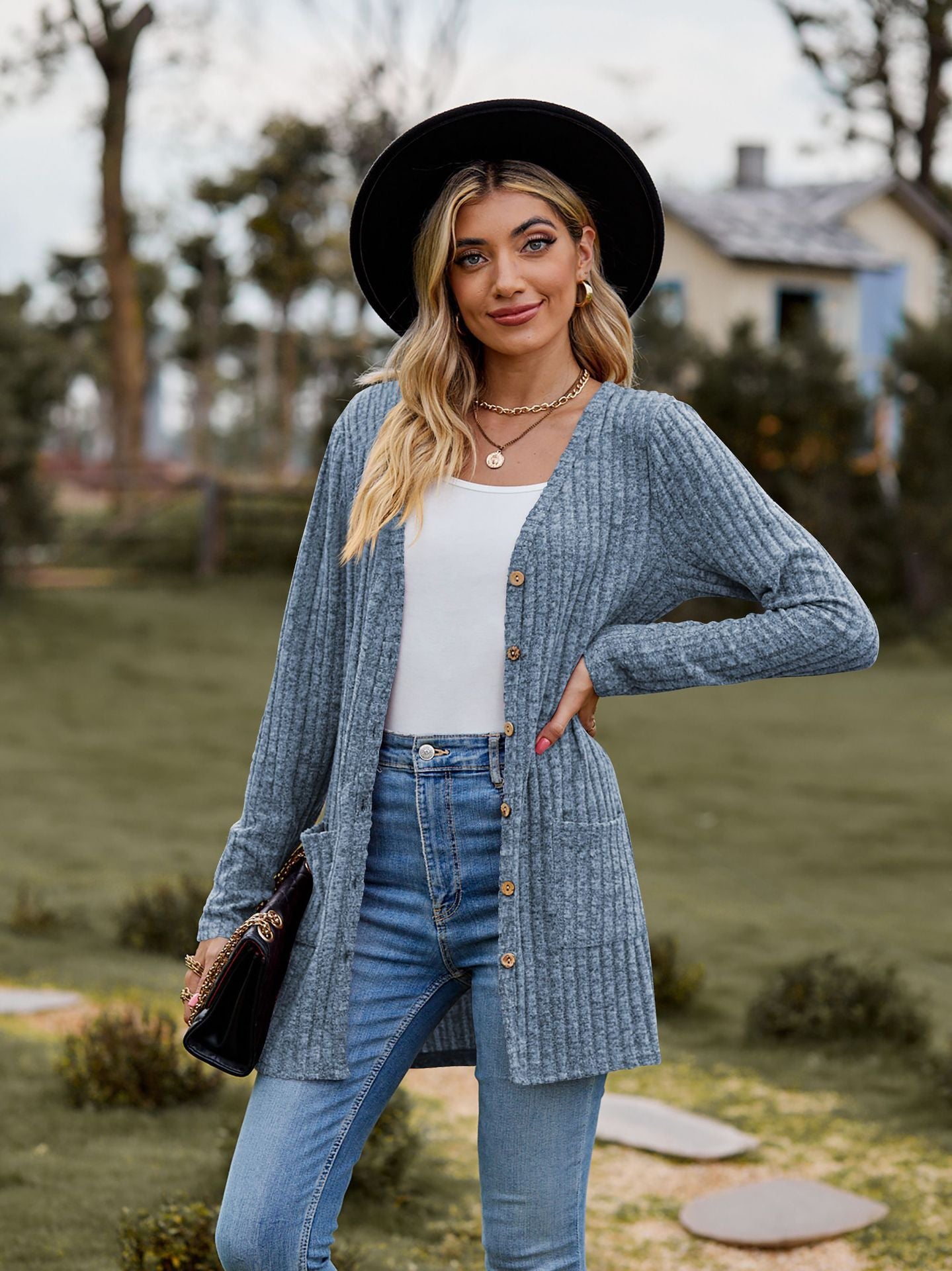 Women's Brushed Sunken Stripe Solid Color Long Sleeve Women's Overcoat
