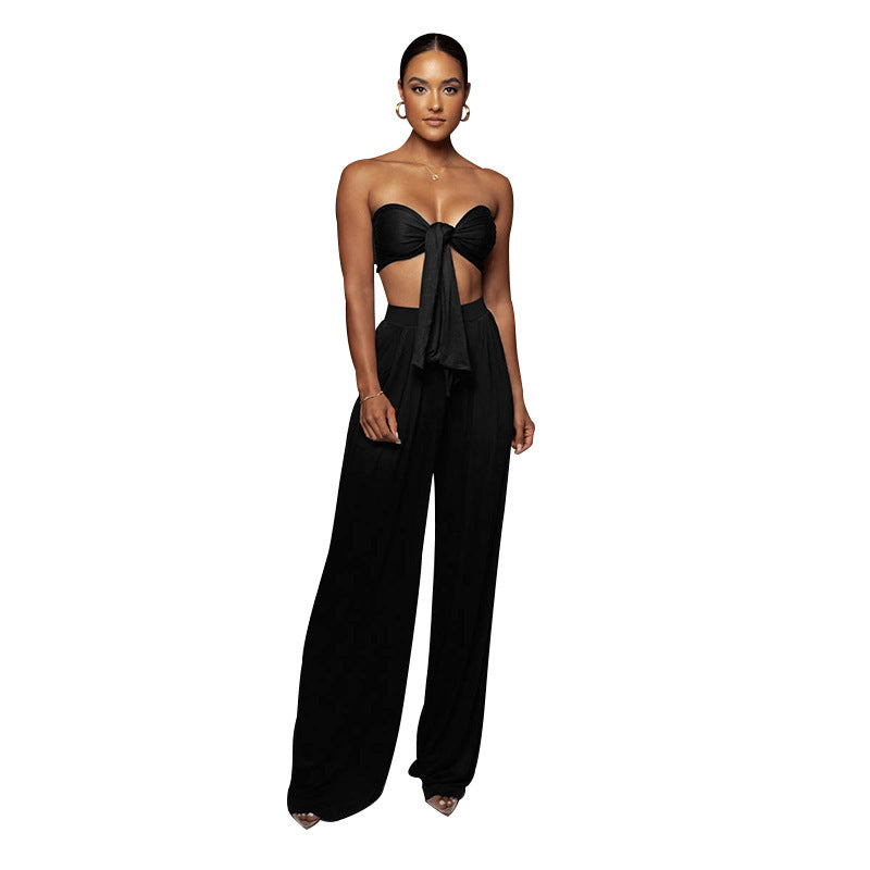 Women's Tied Tube Two-piece Set