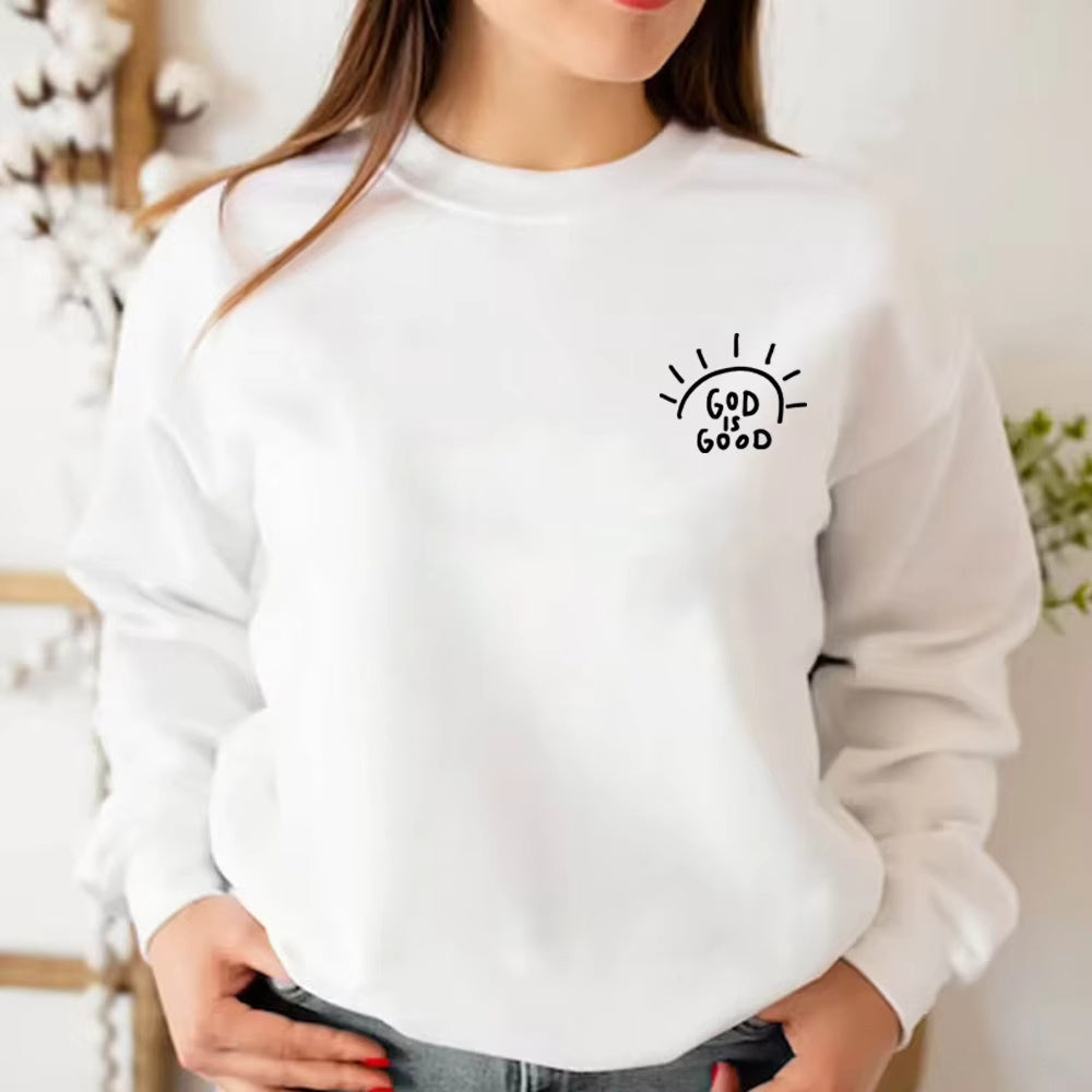 New Round Neck Print Sweatshirt Casual Sports Loose