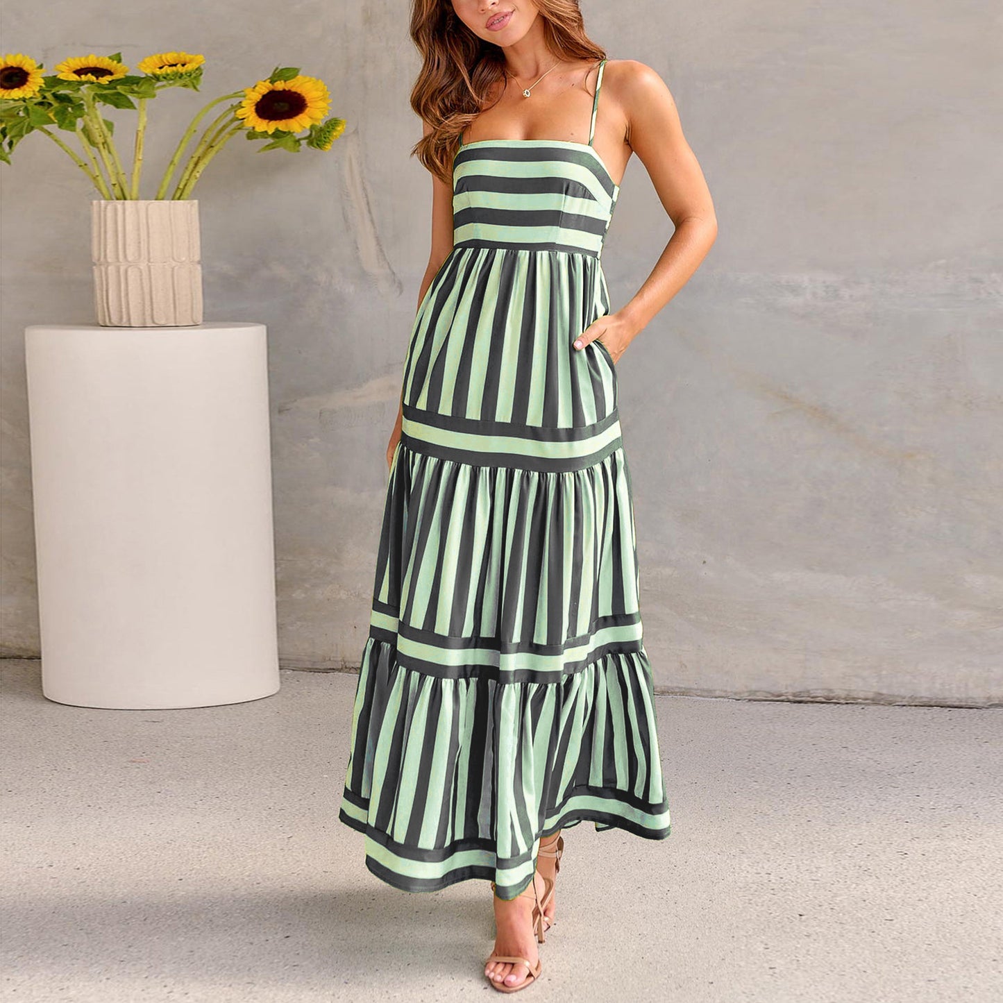 Summer Striped Printed Dress