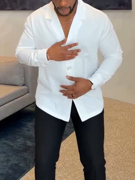 White Long Sleeve Button-down Shirt