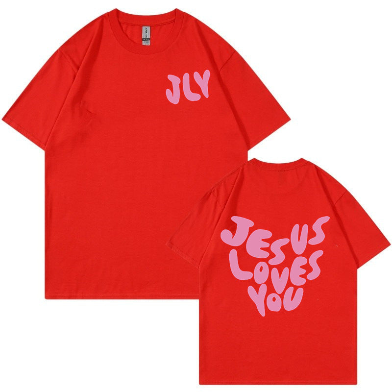 Letter Printing Personalized Design Short Sleeve Women