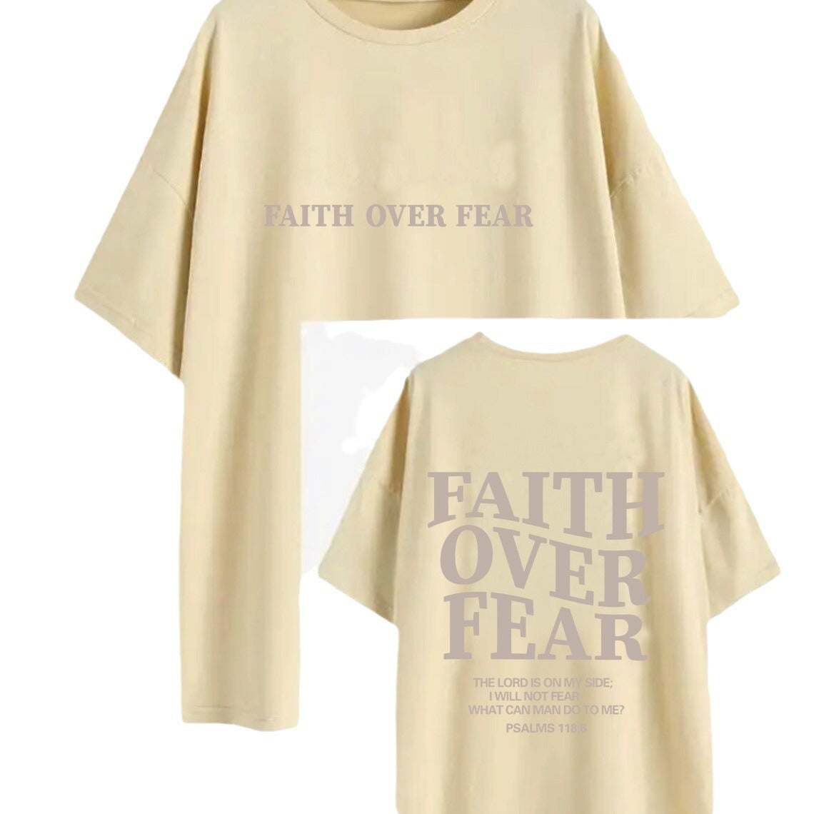 "Faith Over Fear" Letter Printed T-shirt Women's Fashion