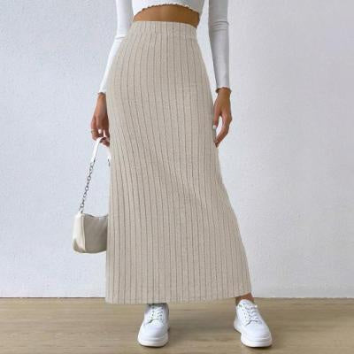 Slit Long Sheath Skirt Women's High Elastic